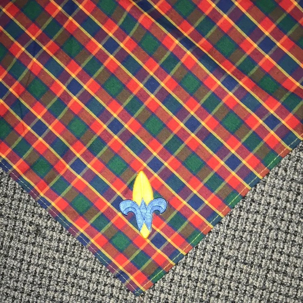 Plaid Triangle Bandana Scarf - Red‎ & Green